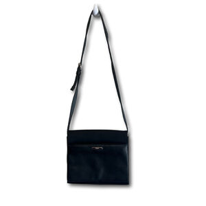 Nine West Purse Black Crossbody Buckle Leather Strap Snap Closure Y2K Vintage